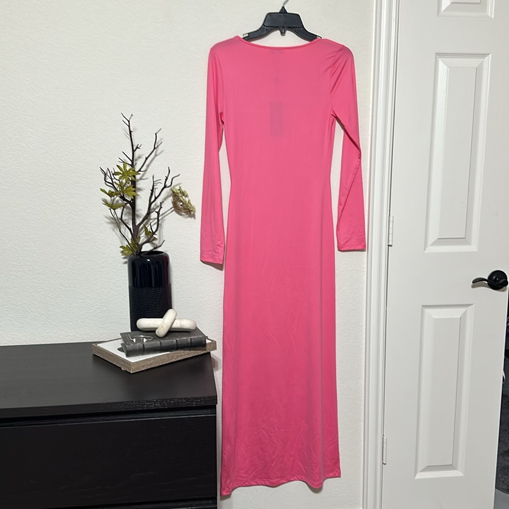 NWT Gianni Bini Column Icon Knit Scoop Neck Long Sleeve Bodycon Midi Dress - Picture 8 of 8